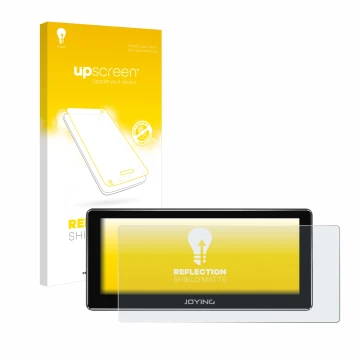 Vorderseite einer Produktverpackung mit dem Markenlogo upscreen. Daneben ist das Gerät Joying 4G Car Radio 8.8