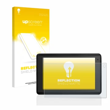 Vorderseite einer Produktverpackung mit dem Markenlogo upscreen. Daneben ist das Gerät Garmin Aera 660 mit dem zugehörigen Dis