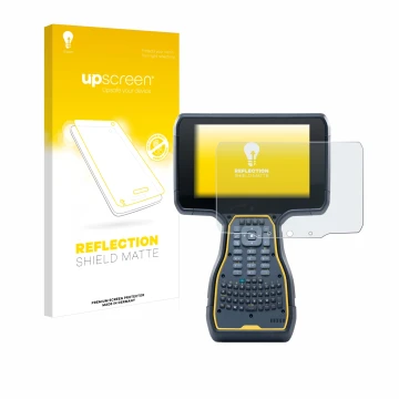 Vorderseite einer Produktverpackung mit dem Markenlogo upscreen. Daneben ist das Gerät Trimble TSC7 Controller mit dem zugehör