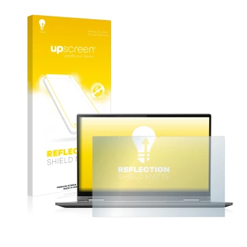 Vorderseite einer Produktverpackung mit dem Markenlogo upscreen. Daneben ist das Gerät Lenovo Yoga C740 14