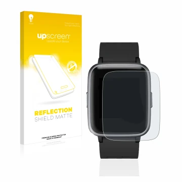 Vorderseite einer Produktverpackung mit dem Markenlogo upscreen. Daneben ist das Gerät Letsfit Fitness Tracker 1.3