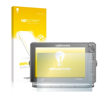 Vorderseite einer Produktverpackung mit dem Markenlogo upscreen. Daneben ist das Gerät Lowrance HDS Live 12