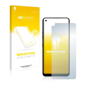 Vorderseite einer Produktverpackung mit dem Markenlogo upscreen. Daneben ist das Gerät LG K51S mit dem zugehörigen Displayschu