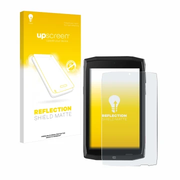 Vorderseite einer Produktverpackung mit dem Markenlogo upscreen. Daneben ist das Gerät Crosscall Core T4 mit dem zugehörigen D