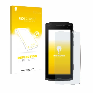 Vorderseite einer Produktverpackung mit dem Markenlogo upscreen. Daneben ist das Gerät Crosscall Core M4 mit dem zugehörigen D