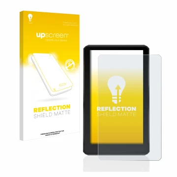 Vorderseite einer Produktverpackung mit dem Markenlogo upscreen. Daneben ist das Gerät Garmin zumo XT mit dem zugehörigen Disp