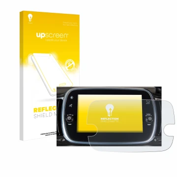 Vorderseite einer Produktverpackung mit dem Markenlogo upscreen. Daneben ist das Gerät Fiat 595 Abarth Uconnect 7