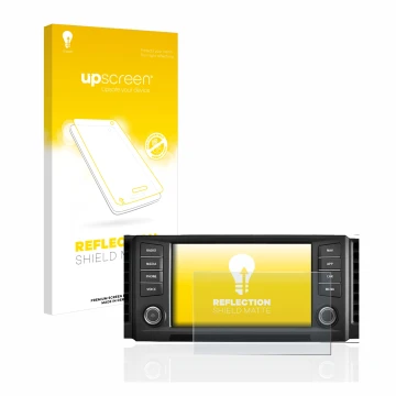 Vorderseite einer Produktverpackung mit dem Markenlogo upscreen. Daneben ist das Gerät Seat Leon 5F 2018 Media System Plus 201