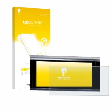 Vorderseite einer Produktverpackung mit dem Markenlogo upscreen. Daneben ist das Gerät Audi A6 2018 MMI Navigation Plus 10.1