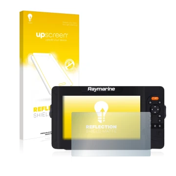 Vorderseite einer Produktverpackung mit dem Markenlogo upscreen. Daneben ist das Gerät Raymarine Element 7 HV mit dem zugehöri