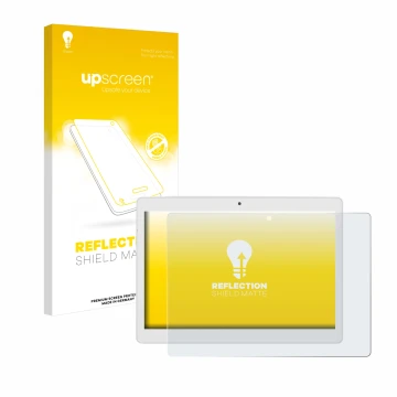 Vorderseite einer Produktverpackung mit dem Markenlogo upscreen. Daneben ist das Gerät Alldocube M5X Pro mit dem zugehörigen D