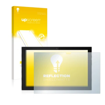 Vorderseite einer Produktverpackung mit dem Markenlogo upscreen. Daneben ist das Gerät Lenovo IdeaPad Duet 3i (im Querformat) 