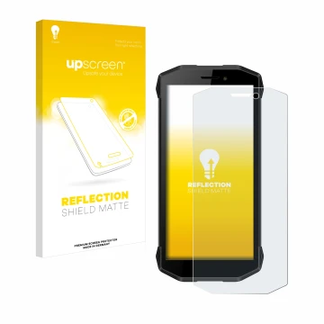 Vorderseite einer Produktverpackung mit dem Markenlogo upscreen. Daneben ist das Gerät Evolveo Strongphone G5 mit dem zugehöri