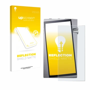 Vorderseite einer Produktverpackung mit dem Markenlogo upscreen. Daneben ist das Gerät Astell&Kern A&norma SR25 mit dem zugehö