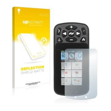 Vorderseite einer Produktverpackung mit dem Markenlogo upscreen. Daneben ist das Gerät Minn Kota I-Pilot Link mit dem zugehöri