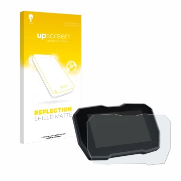 Vorderseite einer Produktverpackung mit dem Markenlogo upscreen. Daneben ist das Gerät Ducati Streetfighter V4 2020 Tachoanzei