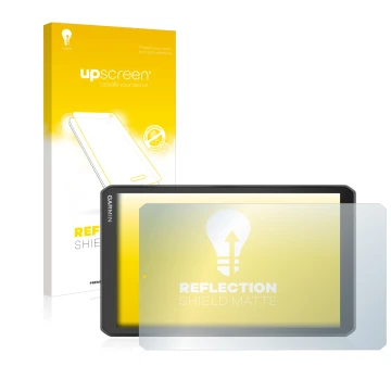 Vorderseite einer Produktverpackung mit dem Markenlogo upscreen. Daneben ist das Gerät Garmin Camper 890 mit dem zugehörigen D