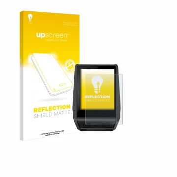 Vorderseite einer Produktverpackung mit dem Markenlogo upscreen. Daneben ist das Gerät Bosch Nyon 2020 mit dem zugehörigen Dis