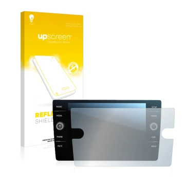 Vorderseite einer Produktverpackung mit dem Markenlogo upscreen. Daneben ist das Gerät Volkswagen Tiguan Discover Media 8