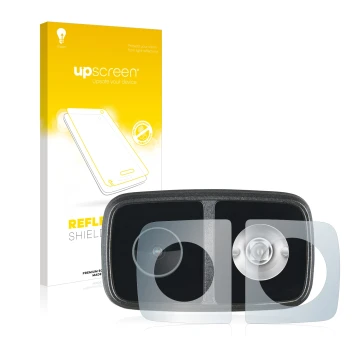 Vorderseite einer Produktverpackung mit dem Markenlogo upscreen. Daneben ist das Gerät Cycliq Fly12 CE mit dem zugehörigen Dis