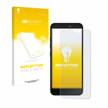 Vorderseite einer Produktverpackung mit dem Markenlogo upscreen. Daneben ist das Gerät Fairphone 3 Plus mit dem zugehörigen Di