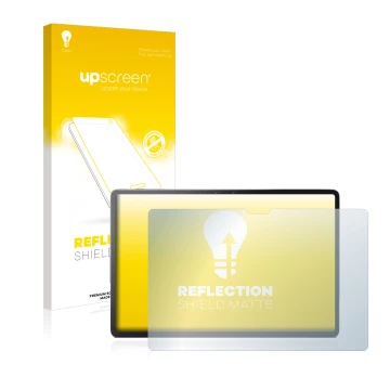 Vorderseite einer Produktverpackung mit dem Markenlogo upscreen. Daneben ist das Gerät Lenovo Tab P11 Pro mit dem zugehörigen 