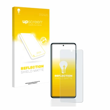 Vorderseite einer Produktverpackung mit dem Markenlogo upscreen. Daneben ist das Gerät Xiaomi Poco X3 NFC mit dem zugehörigen 