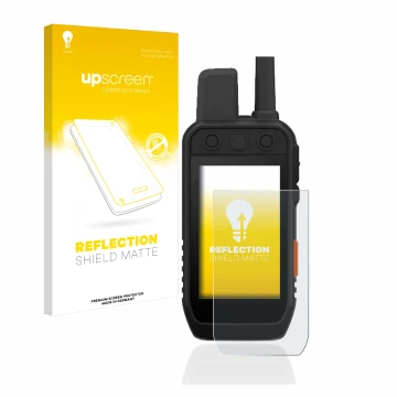 Vorderseite einer Produktverpackung mit dem Markenlogo upscreen. Daneben ist das Gerät Garmin Alpha 200 K mit dem zugehörigen 