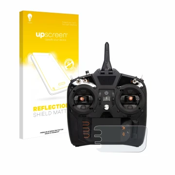 Vorderseite einer Produktverpackung mit dem Markenlogo upscreen. Daneben ist das Gerät Spektrum NX8 mit dem zugehörigen Displa