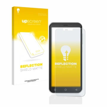 Vorderseite einer Produktverpackung mit dem Markenlogo upscreen. Daneben ist das Gerät Emporia Smart 4 mit dem zugehörigen Dis