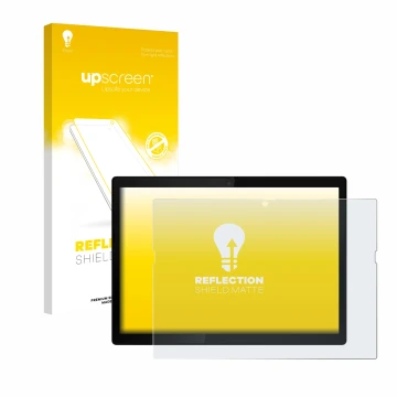 Vorderseite einer Produktverpackung mit dem Markenlogo upscreen. Daneben ist das Gerät Lenovo ThinkPad X12 Gen 1 mit dem zugeh