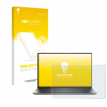 Vorderseite einer Produktverpackung mit dem Markenlogo upscreen. Daneben ist das Gerät Dell Precision 15 5550 mit dem zugehöri