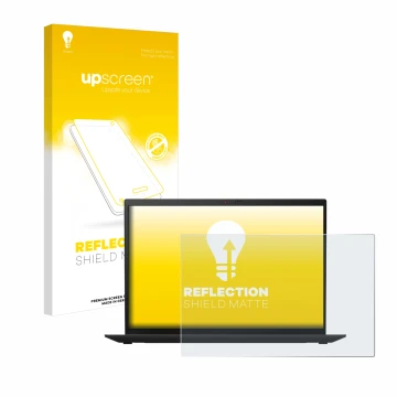 Vorderseite einer Produktverpackung mit dem Markenlogo upscreen. Daneben ist das Gerät Lenovo ThinkPad X1 Carbon (9. Gen.) mit