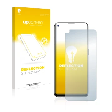 Vorderseite einer Produktverpackung mit dem Markenlogo upscreen. Daneben ist das Gerät Oppo F19 Pro Plus 5G mit dem zugehörige
