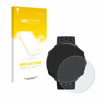 Vorderseite einer Produktverpackung mit dem Markenlogo upscreen. Daneben ist das Gerät Polar Vantage M2 mit dem zugehörigen Di