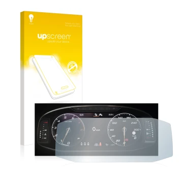 Vorderseite einer Produktverpackung mit dem Markenlogo upscreen. Daneben ist das Gerät Seat Ateca Facelift 10.25