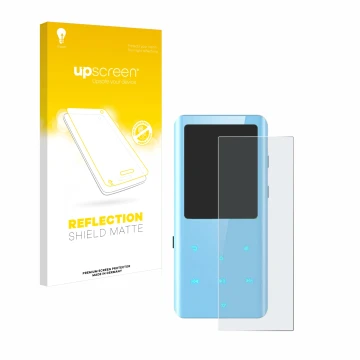 Vorderseite einer Produktverpackung mit dem Markenlogo upscreen. Daneben ist das Gerät AGPtek A19X mit dem zugehörigen Display