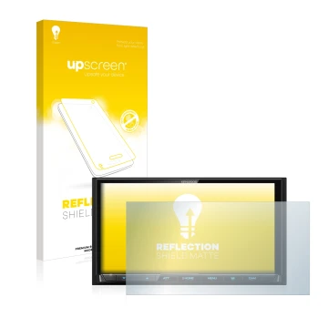 Vorderseite einer Produktverpackung mit dem Markenlogo upscreen. Daneben ist das Gerät Kenwood DMX 8020 DABS mit dem zugehörig