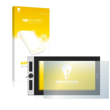 Vorderseite einer Produktverpackung mit dem Markenlogo upscreen. Daneben ist das Gerät XP-Pen Innovator 16 mit dem zugehörigen