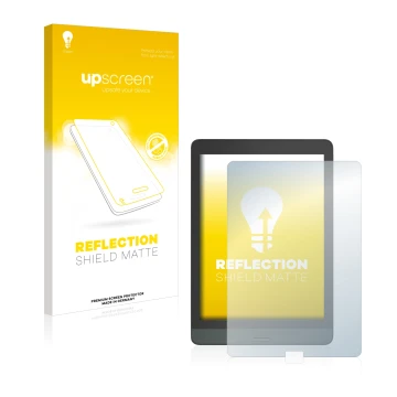 Vorderseite einer Produktverpackung mit dem Markenlogo upscreen. Daneben ist das Gerät Boox Nova 3 mit dem zugehörigen Display