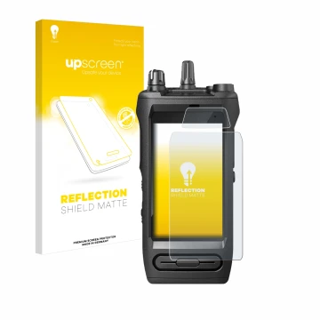 Vorderseite einer Produktverpackung mit dem Markenlogo upscreen. Daneben ist das Gerät Motorola Mototrbo Ion mit dem zugehörig