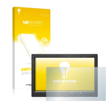 Vorderseite einer Produktverpackung mit dem Markenlogo upscreen. Daneben ist das Gerät Podofo HD Monitor 10.1