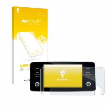 Vorderseite einer Produktverpackung mit dem Markenlogo upscreen. Daneben ist das Gerät Skoda Bolero 2020 Infotainment System 8