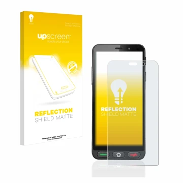 Vorderseite einer Produktverpackung mit dem Markenlogo upscreen. Daneben ist das Gerät Brondi Amico S Nero mit dem zugehörigen