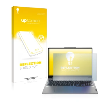 Vorderseite einer Produktverpackung mit dem Markenlogo upscreen. Daneben ist das Gerät Lenovo IdeaPad 5 Pro 16