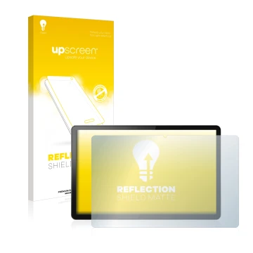 Vorderseite einer Produktverpackung mit dem Markenlogo upscreen. Daneben ist das Gerät Lenovo Tab P11 5G mit dem zugehörigen D