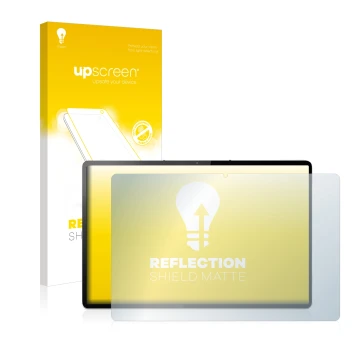 Vorderseite einer Produktverpackung mit dem Markenlogo upscreen. Daneben ist das Gerät Lenovo Tab P12 Pro mit dem zugehörigen 