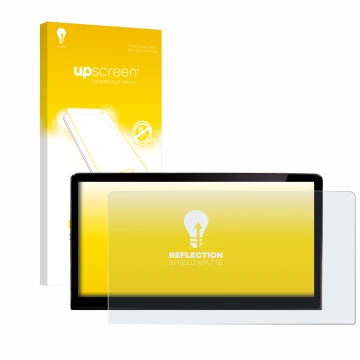 Vorderseite einer Produktverpackung mit dem Markenlogo upscreen. Daneben ist das Gerät Skoda Enyaq iV 80 2021 Infotainment Sys