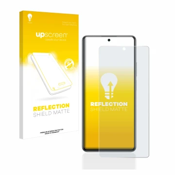 Vorderseite einer Produktverpackung mit dem Markenlogo upscreen. Daneben ist das Gerät Xiaomi 11T Pro mit dem zugehörigen Disp