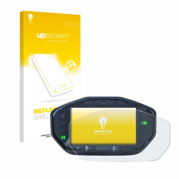 Vorderseite einer Produktverpackung mit dem Markenlogo upscreen. Daneben ist das Gerät Ducati Monster / Monster + 2021 mit dem